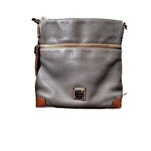 Dooney & Bourke Pebble Grain Small Tassel Crossbody Shoulder Bag Taupe Excellent